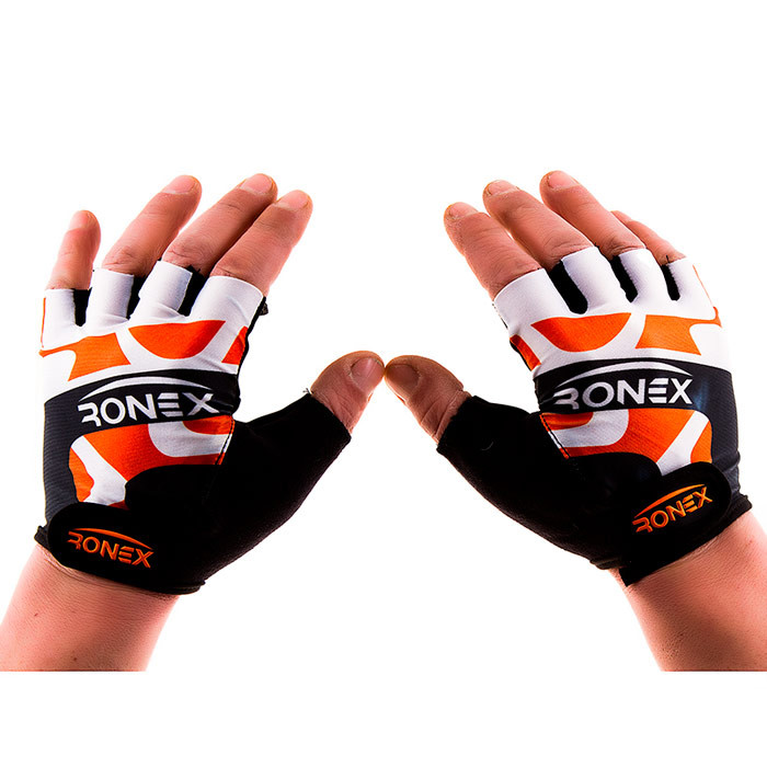 Рукавички вело, фітнес Ronex Lycra+замша, розмір S, кольори в асортименті.