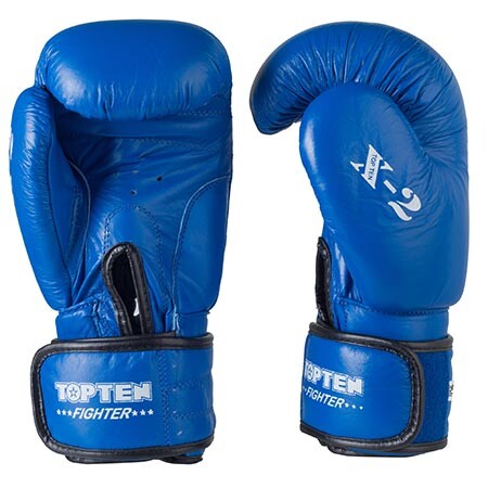 Боксерські рукавички TopTen X-2 шкіра, 10oz,12oz,синій.