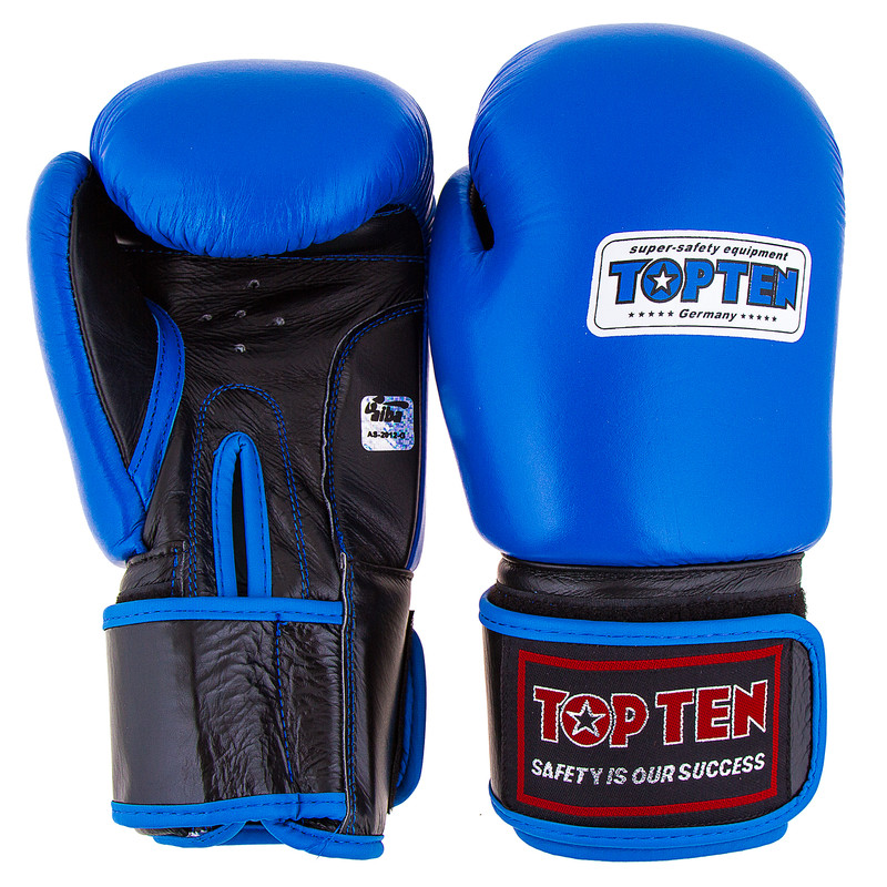 Боксерські рукавички TopTen, шкіра, 12oz, синій