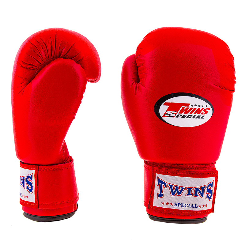 Рукавички боксерські Twins, PVC, 4oz, червоний, без малюнка.