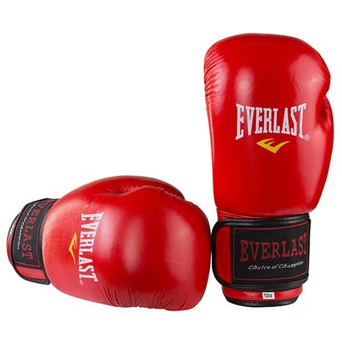 Боксерські рукавички Ever 3Strap, шкіра, 12oz, червоний.