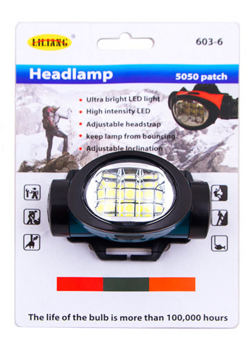 Ліхтар на голову, 8LED, BL-603-6C. Знижка від 10 шт.