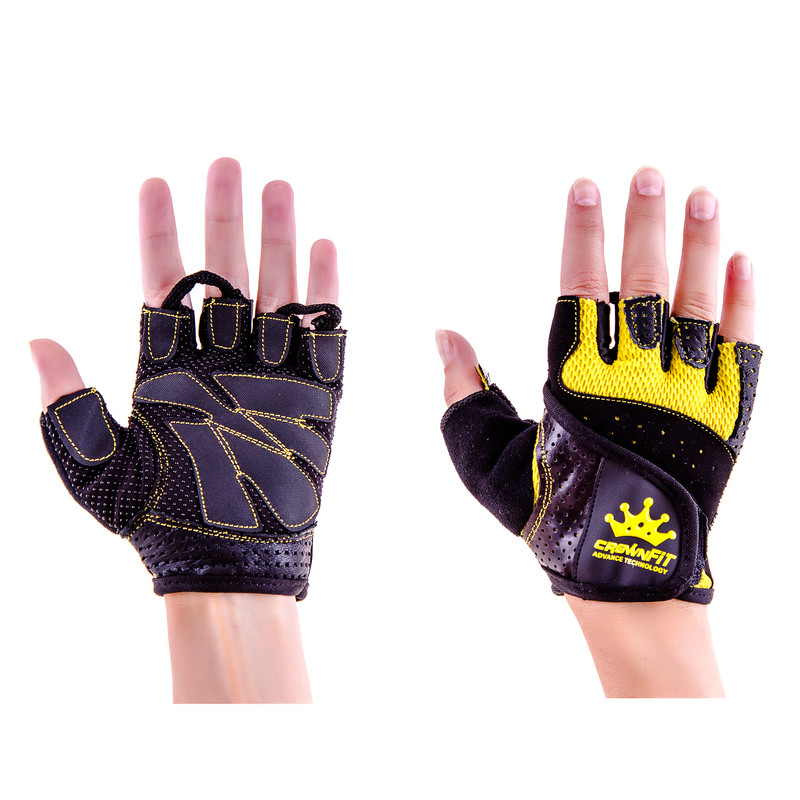 Рукавички вело, фітнес CrownFit Grippy Nap, RX-04, розмір S, M, кольори в асортименті.