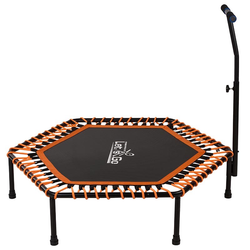 Фітнес батут з ручкою, 50" (127см) Let'sGo, чорний/оранж. Знижка від 5 шт.