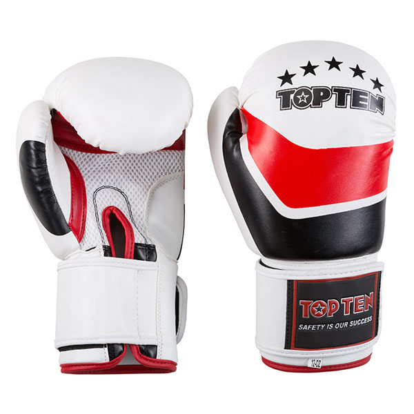 Боксерські рукавички TopTen, DX-31, 10oz, біло-червоний. 