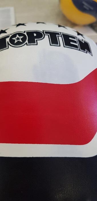 Боксерські рукавички TopTen, DX-31, 12oz, біло-червоний. Уцінка!