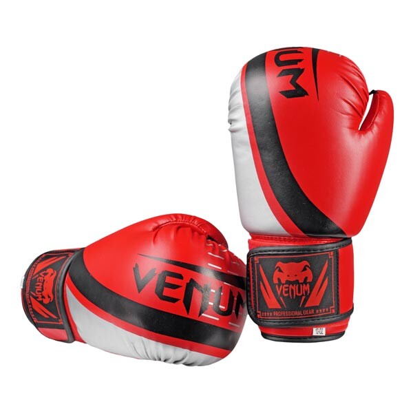 Боксерські рукавички Venum, DX-55, 10oz, червоний-срібло.