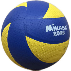 М'яч волейбольний Mikasa-2026 MVA300, PU жовто-синій. Знижка на ящик.