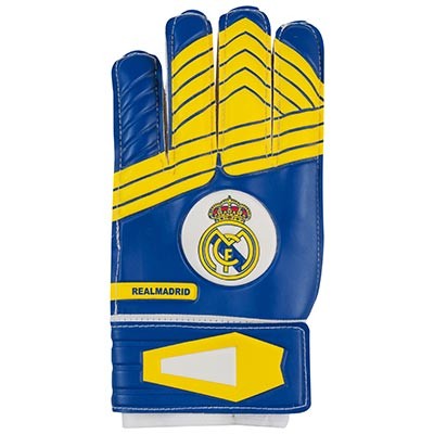 Воротарські рукавички Latex Foam REALMADRID, жовто/синій, розміри 5, 6, 7, 8, 9.