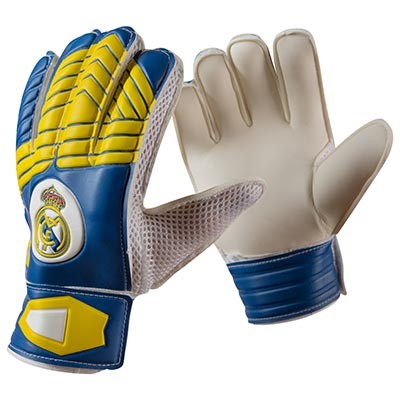 Воротарські рукавички Latex Foam REALMADRID, жовто/синій, розміри 5, 6, 7, 8, 9.