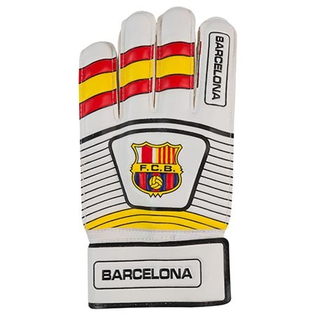 Воротарські рукавички Latex Foam FC BARCA, біло-жовтий, розмір 5, 6, 7, 8, 9.