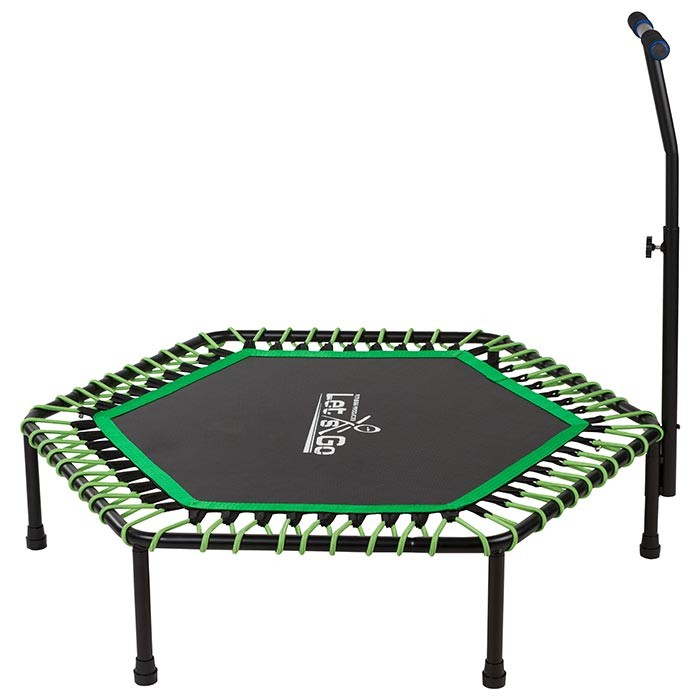 Фітнес батут з ручкою, 50" (127см) Let'sGo, чорний/салатовий. Знижка від 5 шт.
