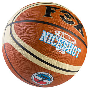 М'яч баскетбольний №7 гумовий, FOX NiceShot, коричневий зі смужкою. Знижка від 1 ящ.
