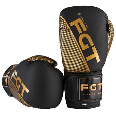 Боксерські рукавички FGT 2560, Flex, 8oz, 10oz, 12oz, чорний/золото.