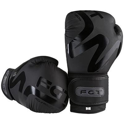 Боксерські рукавички FGT collection 3035, Flex, 10oz, 12oz, чорний, нашивка на манжеті.