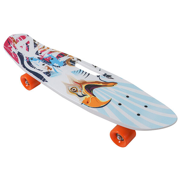 Скейт PennyBoard, 63х17cm, ручка, 5 видів, PU 60х45мм. Знижка на ящик.