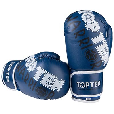 Боксерські рукавички TopTen WARRIOR, PVC, 6oz,8oz,10oz, 12oz, синій.