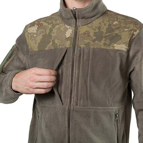 Куртка флісова Bikatex-4, олива, розм. XL, вставка на плечах.