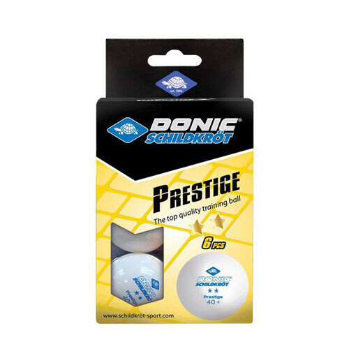 Кульки для настільного тенісу Donic Prestige 2*, 6 шт, білий.