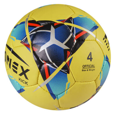 М'яч футбольний №4 Ronex Kick, жовтий. Знижка на ящик.