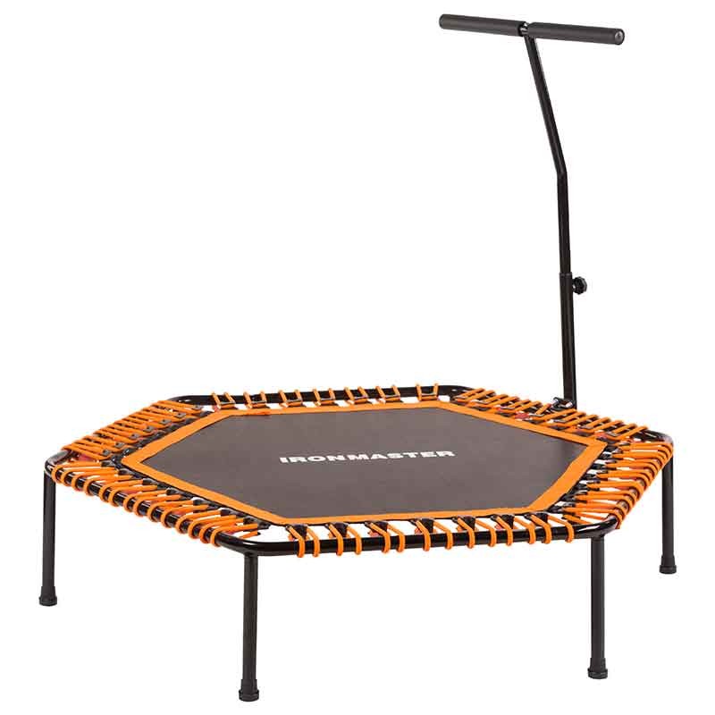 Фітнес батут з ручкою, 50" (126см) IronMaster, оранжевий/чорний.