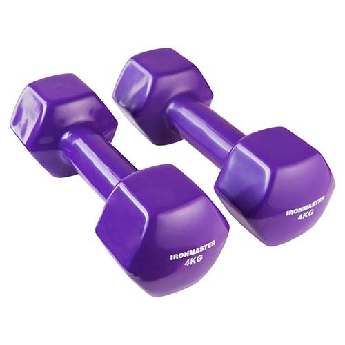 Гантелі IronMaster, вініл, 4 кг х 2 шт. Знижка від 6 пар.