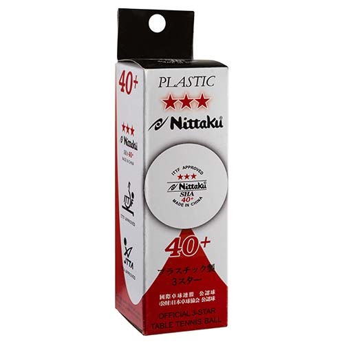 Кульки для настільного тенісу Nittaku, 3 шт., білий, NB-1400.