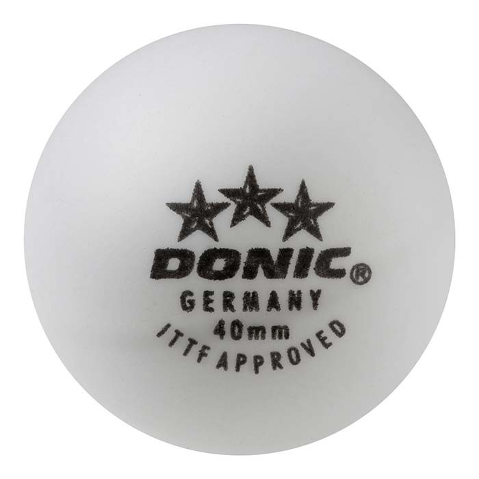 Кульки для настільного тенісу Donic 3*, 3шт, білий.