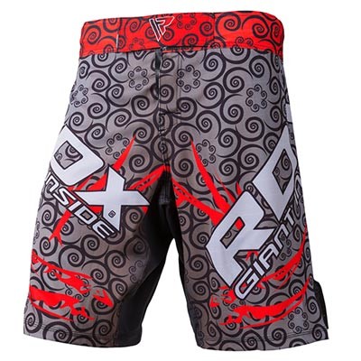 Шорти D-X для MMA, сірий/червоний, розміри L, XL.