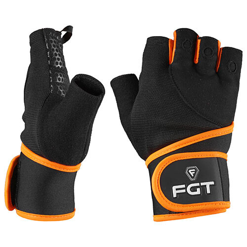 Рукавички атлетичні FGT 150707, чорний/оранж, розмір L, XL, 2XL.