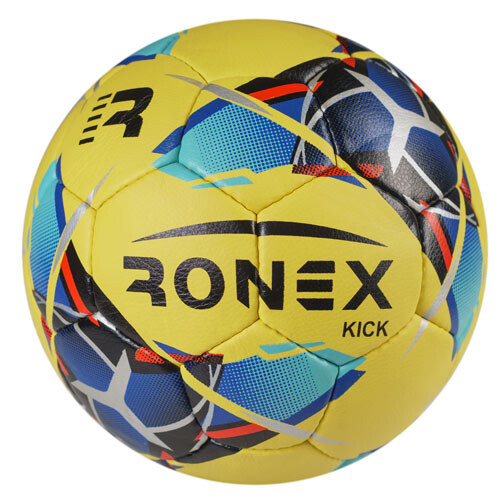 М'яч футбольний №4 Ronex Kick, жовтий. Знижка на ящик.