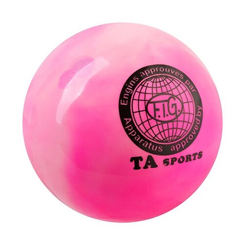 М'яч гімнастичний TA SPORT, 280г, 16 см, мармуровий, рожевий.
