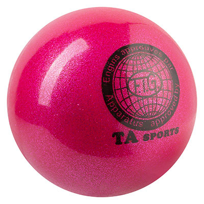 М'яч гімнастичний TA SPORT, 280 грам, 16 см, гліттер, рожевий
