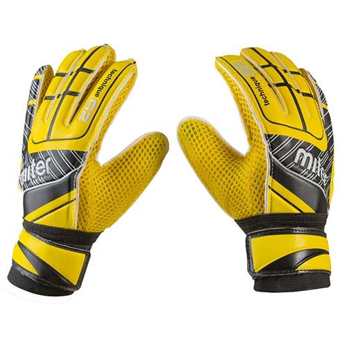 Воротарські рукавички Latex Foam MITER, жовтий, розміри 5, 6, 7, 8, 9.