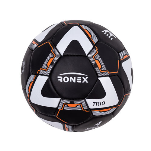 М'яч футбольний №4 Ronex Grippy TRIO чорний. Знижка на ящик.
