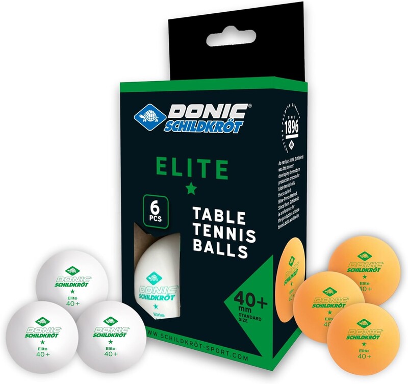 Шарики для настольного тенниса Donic Elite * ball 40+, 6 шт, белый + оранж.