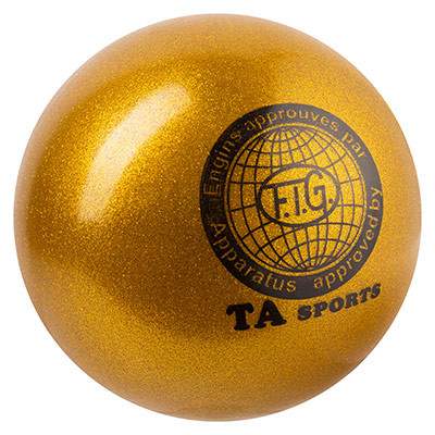 М'яч гімнастичний TA SPORT, 280 г, 16 см, гліттер, золото