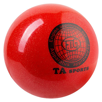 М'яч гімнастичний TA SPORT, 280 грам, 16 см, гліттер, червоний