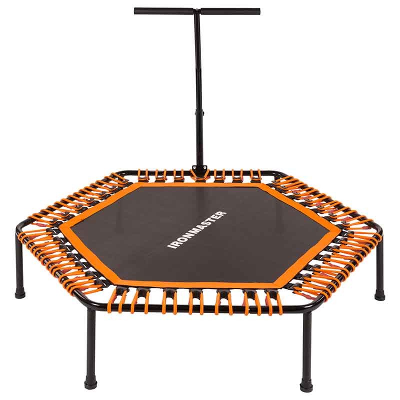 Фітнес батут з ручкою, 50" (126см) IronMaster, оранжевий/чорний.