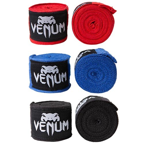 Бинт боксерський 4м, Venum, пара, чорний, червоний, синій