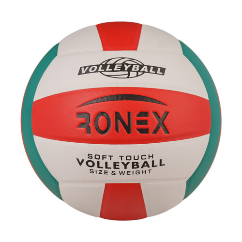М'яч волейбольний Ronex 1500 SoftTouch, червоний/білий/зелений. Знижка на ящик.