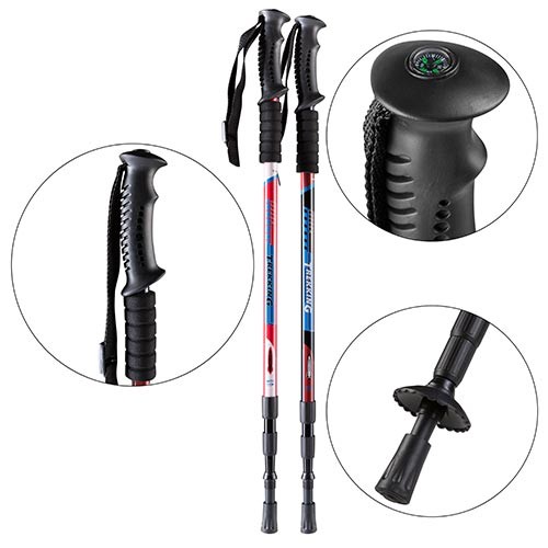 Палиця трекінгова Trekking, антишок, компас, Lmax = 135cm.  Розпродаж!