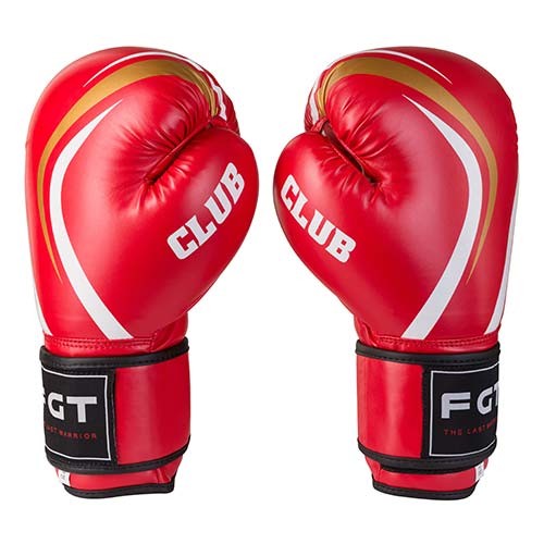 Боксерські рукавички CLUB FGT, Flex, 10oz, 12oz, червоний.