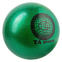 М'яч гімнастичний TA SPORT, 400 г, 19 см, гліттер, зелений.