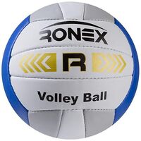М'яч волейбольний Ronex Orignal Grippy "R" сірий/білий/синій. Знижка на ящик.