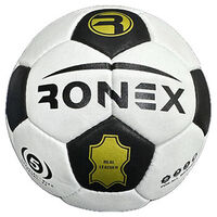 М'яч футбольний Ronex(MK) шкіра/мікрофібра, чорно/білий. 