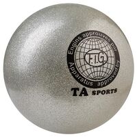 М'яч гімнастичний TA SPORT, 280 г, 16 см, гліттер, срібло