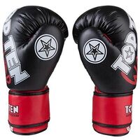 Боксерські рукавички TopTen WARRIOR, PVC, 6oz,8oz,10oz,12oz, чорно-червоний.
