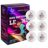 Кульки для настільного тенісу Butterfly King 3*, 40+мм, 6шт, білий.