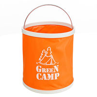 Відро туристичне GreenCamp, 11л розкладне, помаранчеве. 